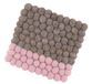 cilio Onderlegger Lana Due, wasbaar vilt van schapenwol, voor hete potten, borden, bakvormen en pannen, hittebestendig tot 100 °C, vilten ballen, 21 x 21 cm, vierkant, bruin-roze