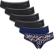 Sloggi GO Crush Hipster C6P Set van 6 Zwart/Blauw/Zwart Dames XS