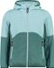 CMP Meisjesjack met capuchon, Polyester, Waterafstotend, Lange mouw, Ritszakken, Groen/Lichtblauw, Maat 3 jaar