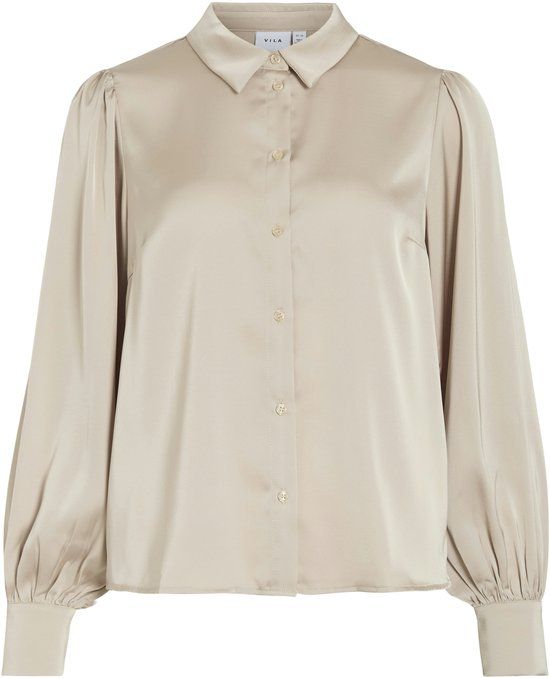 VILA - VIENNA RAVENNA L/S BALLOON SHIRT - NOOS - Cement - Size 34
