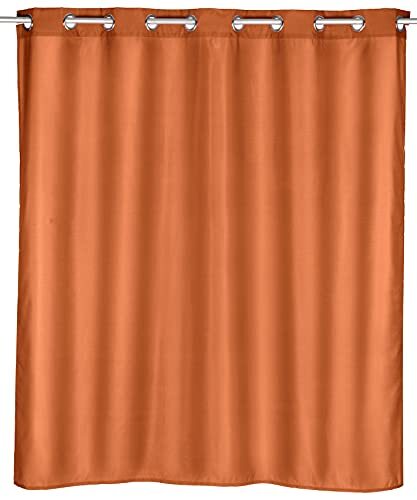 WENKO Douchegordijn Comfort Flex Terracotta, textiel gordijn waterafstotend, wasbaar, met geïntegreerde ophanginrichting, polyester, 180 x 0 x 200 cm