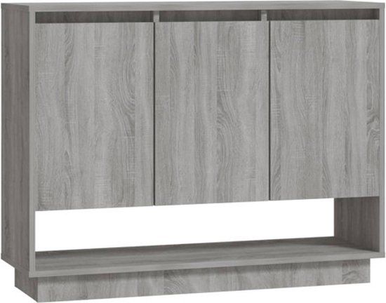 vidaXL Dressoir 97x31x75 cm bewerkt hout grijs sonoma eikenkleurig