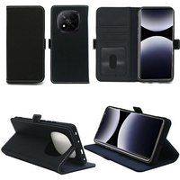 XEPTIO Housse noire pour Xiaomi Redmi Note 14 Pro Plus 5G / Redmi Note 14 Pro+ 5G Etui noir de Protection Portefeuille à Rabat avec Porte Cartes