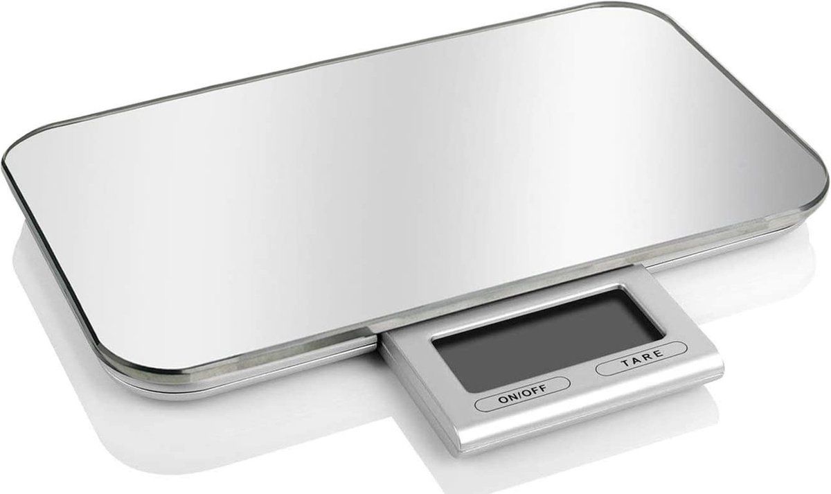 Pebbly Slim Mirror digitale keukenweegschaal - Zilver