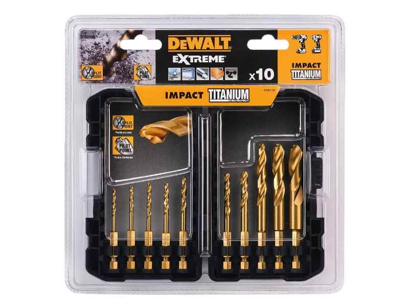 DeWalt DT50050 10-delige Impact Titanium Metaalboren in Tough Case