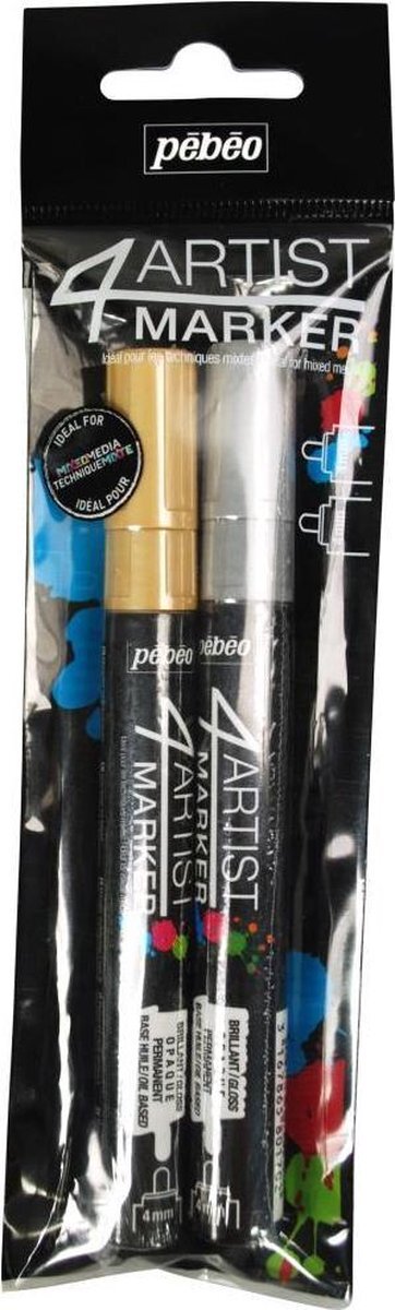 PÃ©bÃ©o Pebeo - 4Artist Markers - Goud&Zilver - set 2 stuks