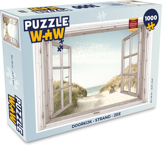 MuchoWow Puzzel Doorkijk - Strand - Zee - Legpuzzel - Puzzel 1000 stukjes volwassenen