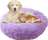 Merkloos / Sans marque Donut hondenmand 50cm - voor hond en kat - wasbaar - antislip - paars