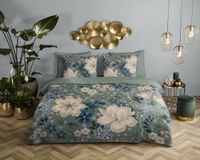 Descanso dekbedovertrek bloemen - 2 persoons 200x200/220 cm - Multi - 100% Katoen satijn