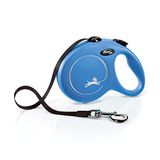 FLEXI Nieuwe klassieke intrekbare hondenriem (tape), voor honden tot 110 lbs, 4,9 m, groot, blauw
