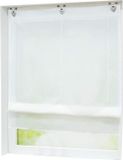 Merkloos Roman rolgordijn - Transparant - Wit - Polyester - 80 x 130 cm