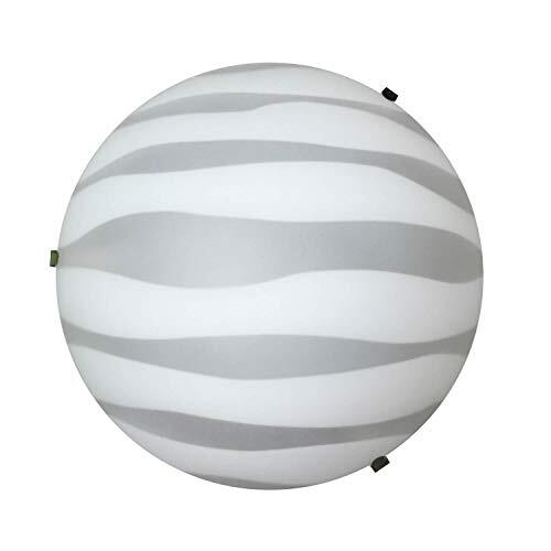 ONLI plafondlamp in mat wit glas zebra effect. Diameter: 25 cm