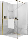 Rea Aero Gold 110 + Evo Plank en Handdoekhouder - Douchewand - 110 cm - Goud