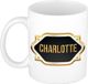 Bellatio Decorations Shoppartners Bv Charlotte naam cadeau mok / beker met gouden embleem - kado verjaardag/ moeder/ pensioen/ geslaagd/ bedankt