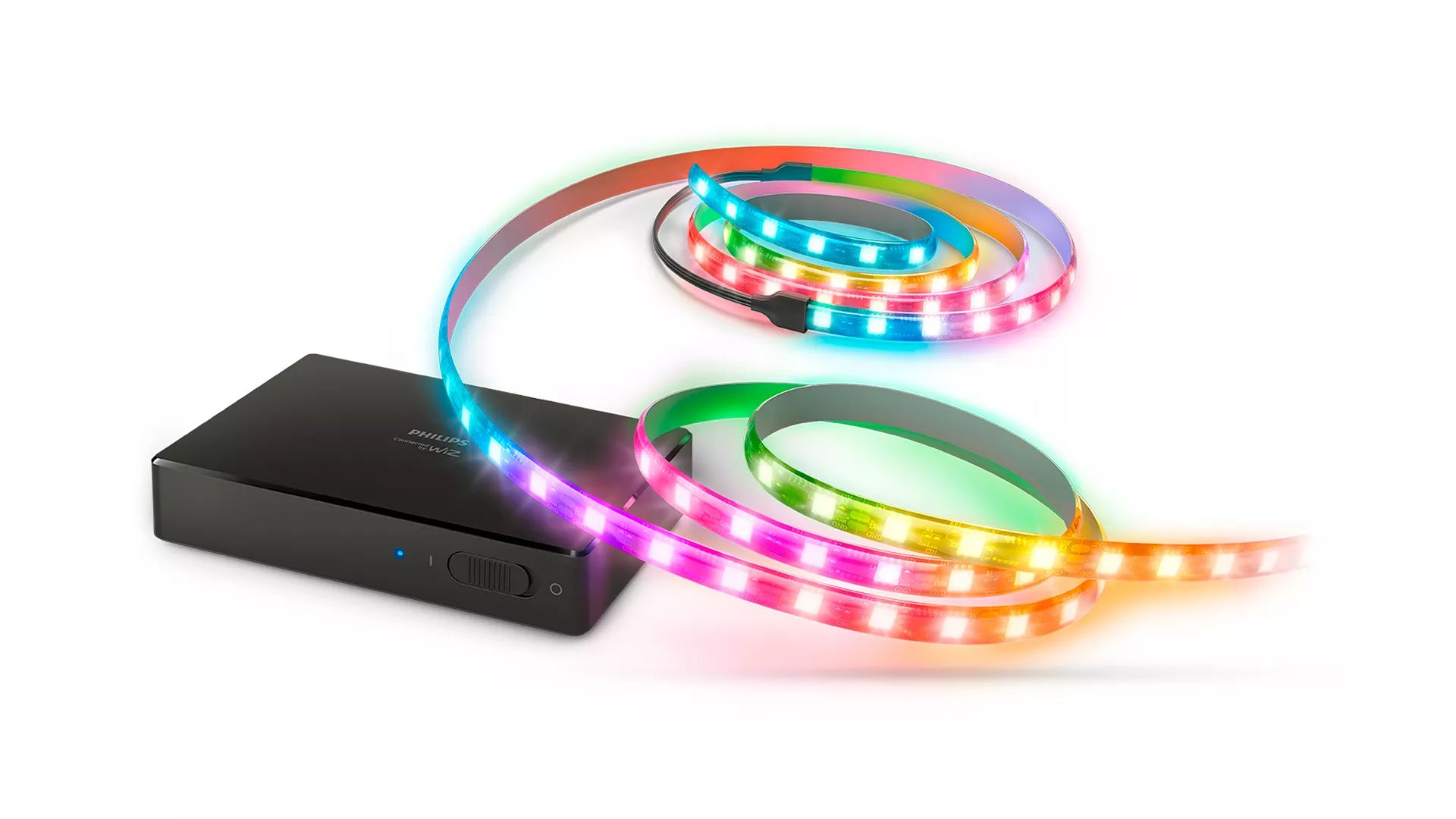 Philips Hue Philips Smart Lighting - HDMI 2.1 Sync Box - Met RGBIC LED strip voor 55 tot 65 tv's - Synchroniseer je verlichting met je beeldscherm - 4K bij 120Hz en 8K bij 60Hz - Werkt met de WiZ app - Wifi - Entertainment starterkit