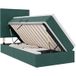 Maison Exclusive - Lit coffre à LED avec matelas vert foncé 100 x 200 cm, velours