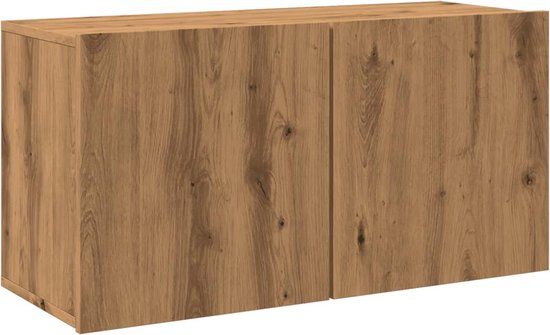 vidaXL Tv-meubel wandgemonteerd 80x30x41 cm artisanaal eikenkleurig