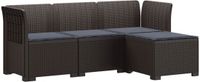 vidaXL 4-Zitter Tuin Sofa met Kussens Rattan Look PP Bruin