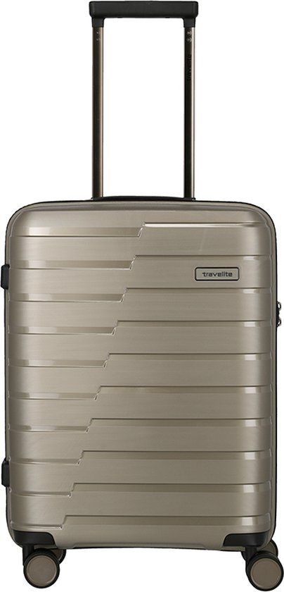 Travelite Air Base Handbagage Harde Koffer - Champagne - 55x39x20 cm - TSA Slot - 4 Wielen