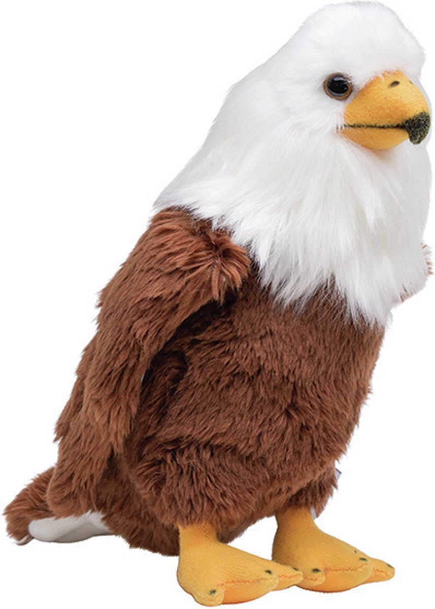 Nature Planet Pluche Amerikaanse Zeearend vogel knuffel van 20 cm - Dieren speelgoed knuffels cadeau - Roofvogels