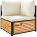 Banc d'angle de jardin en acacia avec coussins bois d'acacia massif