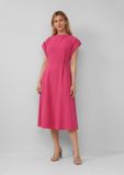 s.Oliver BLACK LABEL s.Oliver Midi-jurk met omgeslagen mouwen roze