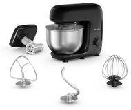 Robot pâtissier - 4,8 L - 800 W - Set de pâtisserie - Noir