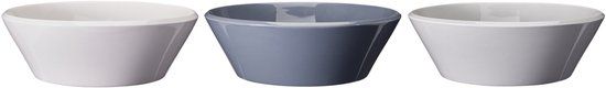 Cookinglife Saladeschalen Siaki - Wit / Blauw / Grijs ø 25 cm - Porselein - 3 stuks