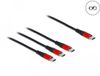 Delock USB Charging Cable 3 in 1 USB Type-C™ to 3 x USB Type-C™ 30 cm black / red
