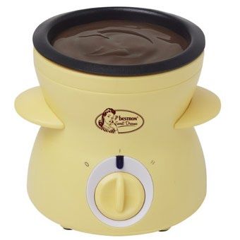 Bestron DCM043 Electric Chocolate Fondue Set - Yellow, 25W, 10 Forks