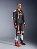 Alpinestars Combinaison En Cuir GP Tech V5 1 Pièce Noir Blanc Rouge Fluo, Taille: 54