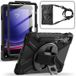 Samsung Étui Samsung Galaxy Tab S10 FE/S9 FE/S9 Heavy Duty 360 avec Sangle - Noir