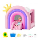 VEVOR Château Gonflable, Structure Gonflable avec Souffleur, Toboggan et Sac de Rangement, Aire de Jeu Gonflable d'Arrière-cour et de Plein Air, pour Enfants Âgés 3-8 ans, 280x230x230 cm, Extérieur