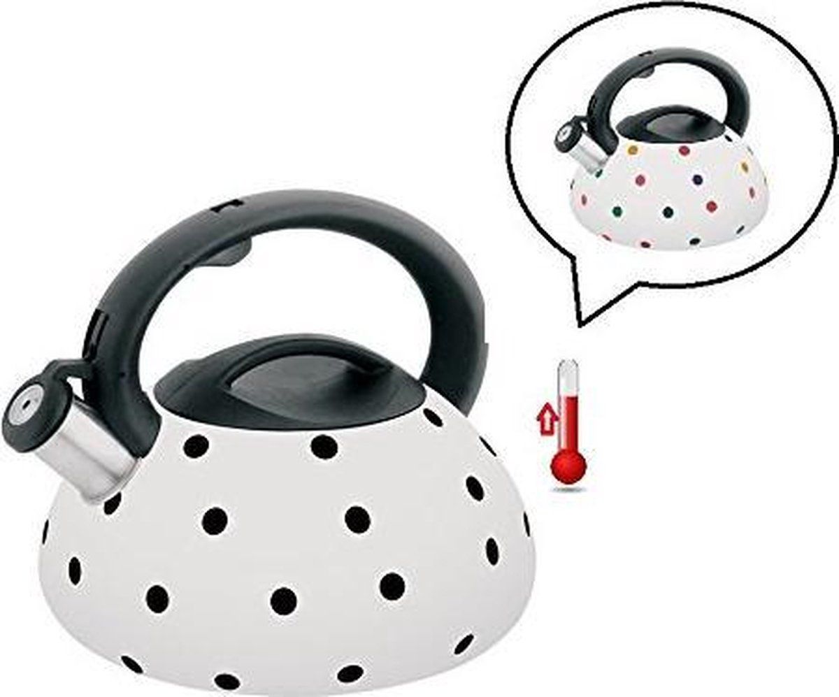 KLAUSBERG KB-7074 Fluitketel - 3L - RVS - Wit