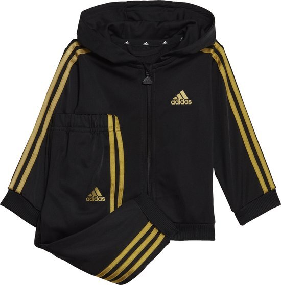 adidas Sportswear Essentials Shiny Trainingspak met Capuchon - Kinderen - Zwart- 74