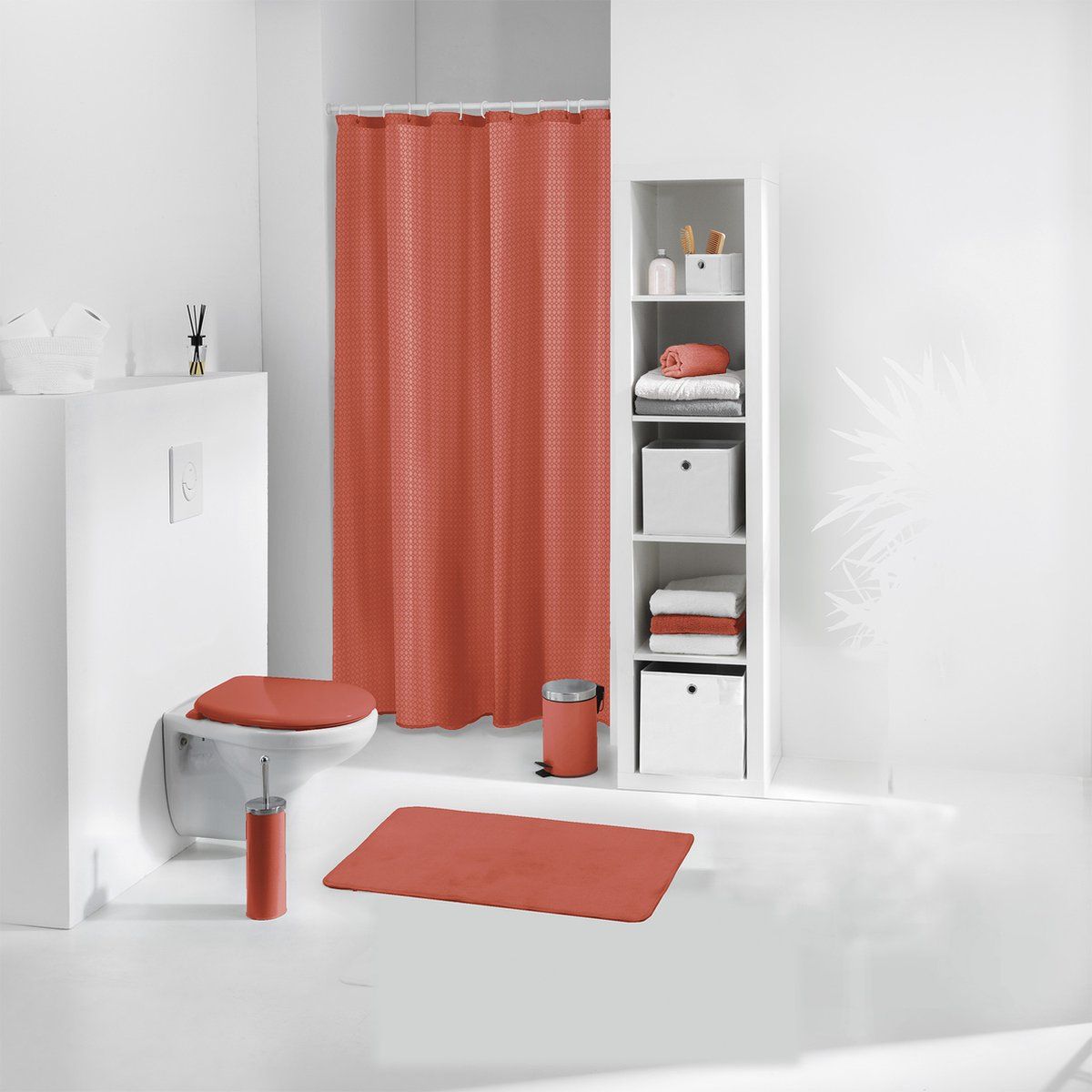 Livetti Douchegordijn Premium Polyester 180x200cm Oranje