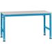 Manuflex AU6134.5012 Werk aanschuiftafel universelle standard avec disque en acier, LxlxH = 2000 x 1200 x 760-870 mm Bleu clair (RAL 5012)