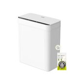 EKO Brio 10L/2.6 Gallon Motion Sensor Prullenbak, Automatische Touchless Badkamer Vuilnisbak, Waterdichte Slimme Prullenbak voor Keuken, Slaapkamer en Kantoor, Wit