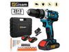 GISAM Perceuse-visseuse à percussion sans fil 25+3 réglages de couple 2 vitesses batterie lithium-ion outils électroportatifs