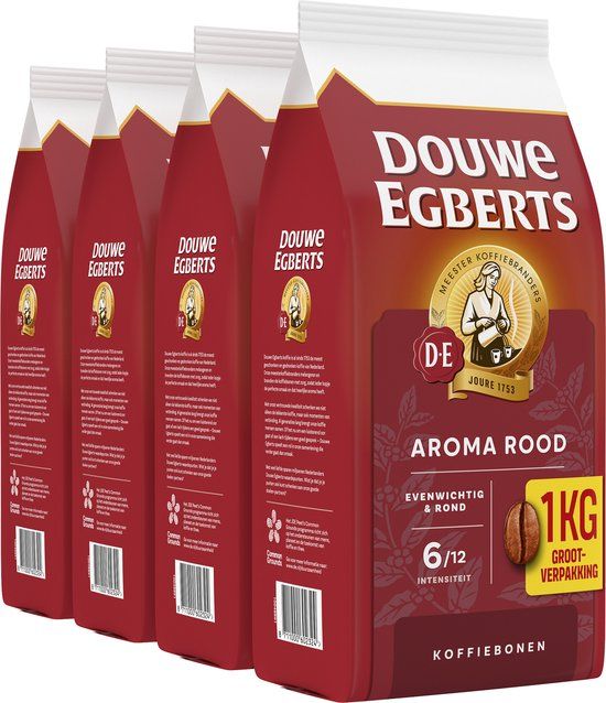 Douwe Egberts Aroma Rood Koffiebonen - 4 x 1000g - Voordeelpak