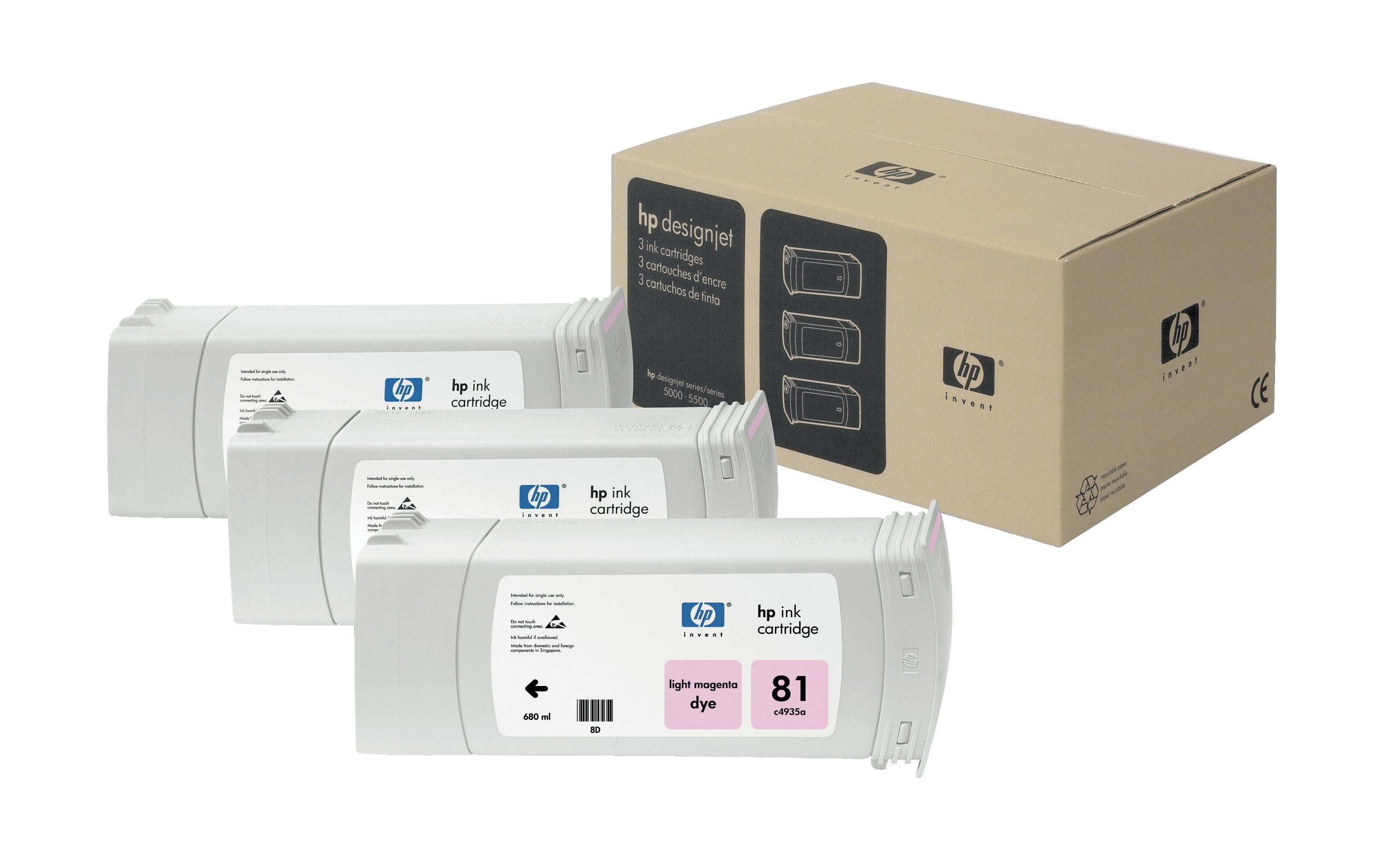 HP 81 Licht-Magenta DesignJet Inktcartridges - 3-pack - 680 ml