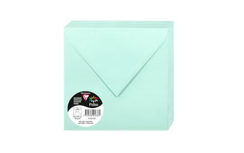 Clairefontaine 5633C - Pakket van 20 Gegomde Vierkant 16,5x16,5cm Jadegroen