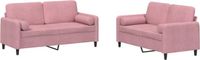 vidaXL Loungeset met kussens fluweel roze