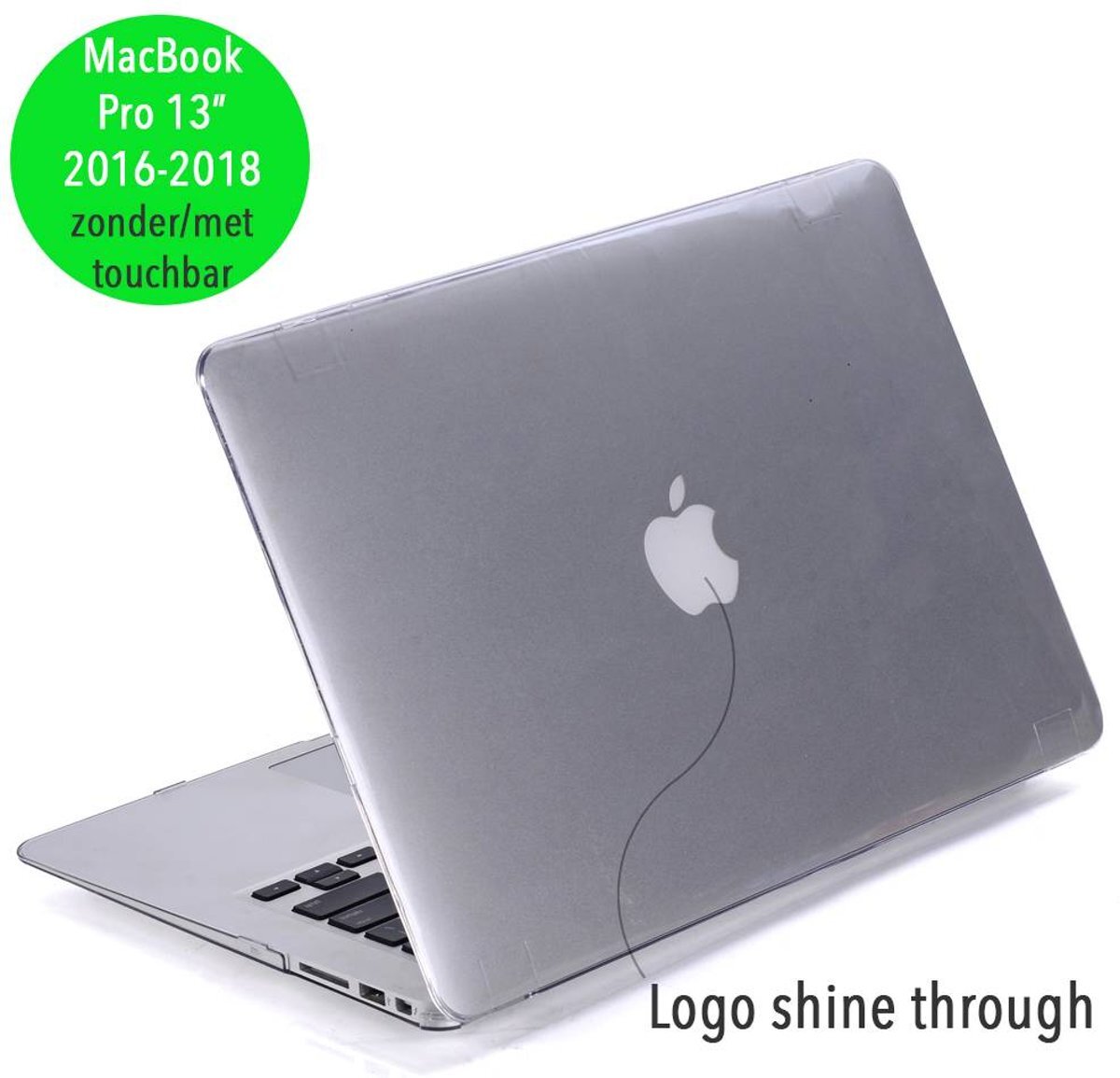 Lunso hardcase hoes Mac Book Pro Retina 13 inch 2016 2018 glanzend transparant