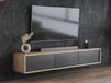 Mobistoxx FRUNDA Meuble tv-hifi 3 portes battantes chêne/anthracite