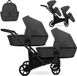 Kunert Poussette double Brav Duo 2-en-1 - châssis noir - Graphite