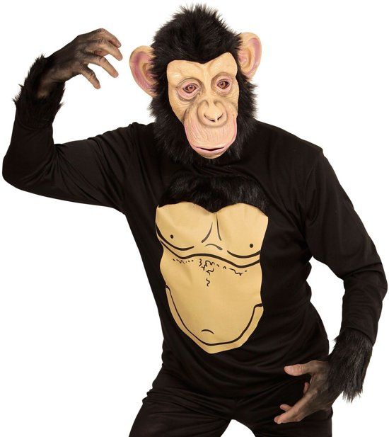 Widmann Aap & Gorilla & Baviaan & King Kong Kostuum Grappige Chimpansee Man XL Carnaval kostuum Verkleedkleding