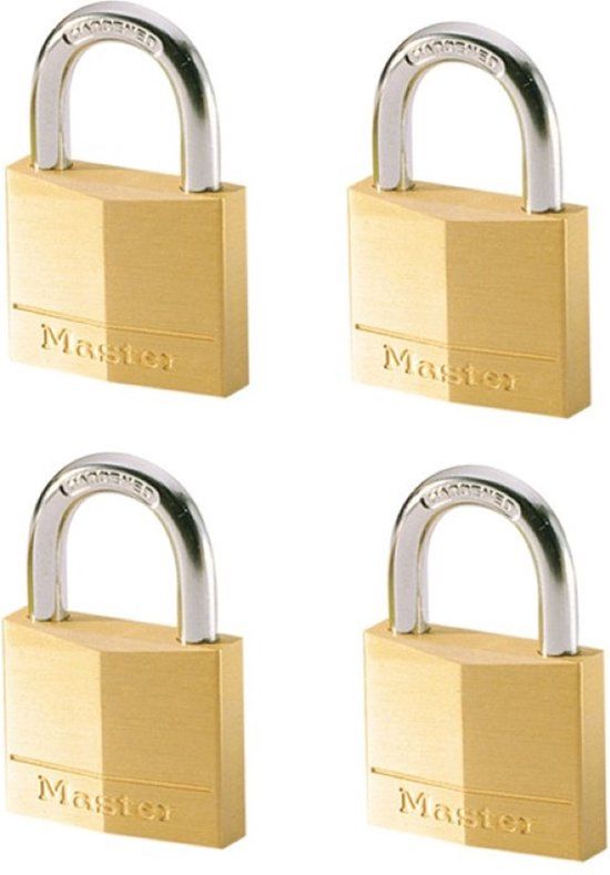 MasterLock Hangslot - Massief Messing - Koper - 50 mm - 4 stuks