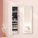 Wan GmbH Armoire à bijoux suspendue, armoire miroir avec éclairage intérieur LED, armoire murale avec miroir pleine longueur, montage mural, suspension de porte, cadeau, blanc JJC99WT