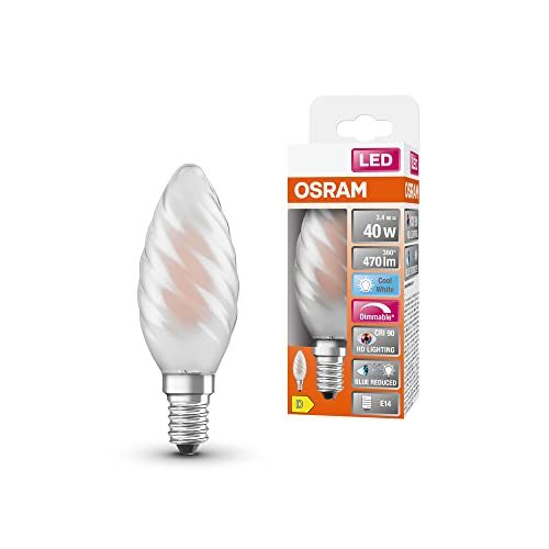OSRAM Lamps OSRAM Superstar dimbare LED lamp met bijzonder hoge kleurweergave (CRI90), E14-basis matglas ,Koud wit (4000K), 470 Lumen, substituut voor 40W-verlichtingsmiddel dimbaar, 1-Pak